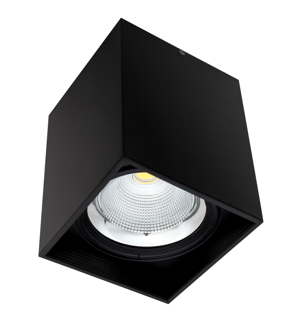 Foco Superficie Cubular 20W 4000K Negro de Fabrilamp - Vista frontal