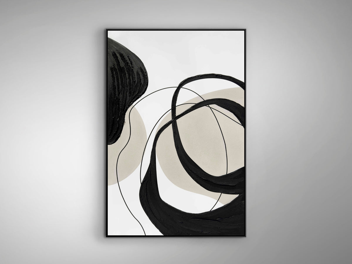 Cuadro Pintura Acrílica Actio I 80x120 cm Marco Negro Schuller en ambiente decorado | Schuller