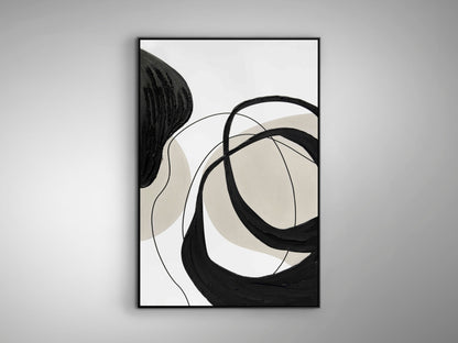 Cuadro Pintura Acrílica Actio I 80x120 cm Marco Negro Schuller en ambiente decorado | Schuller