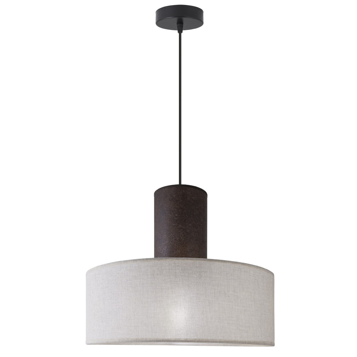 Lámpara colgante brandy óxido visón ALEMAR con doble pantalla - Vista principal