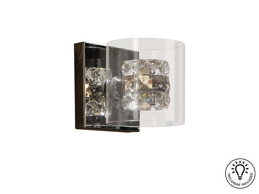 Aplique de Pared Flash 1 Luz Cromo y Cristal Smoke Schuller - vista principal | Schuller