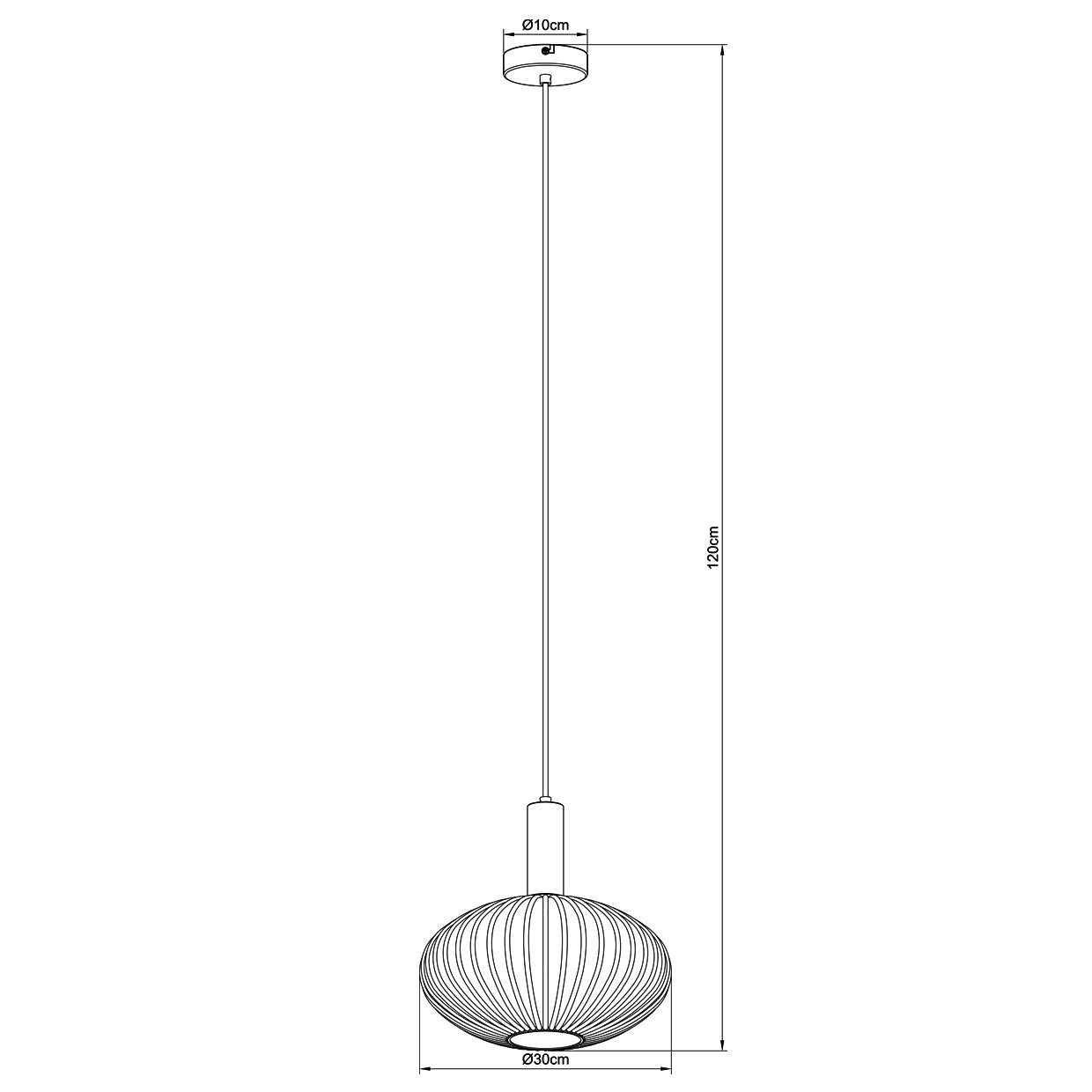 Detalle de tulipa opal rayada en colgante Carmin ALEMAR