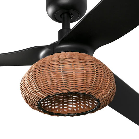 Kit de Luz para Ventilador HAKA 270 Rattan Negro Mate FARO - vista principal | FARO