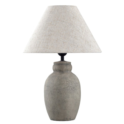Lámpara sobremesa Terra en cerámica gris ALEMAR - Vista principal con pantalla de tela