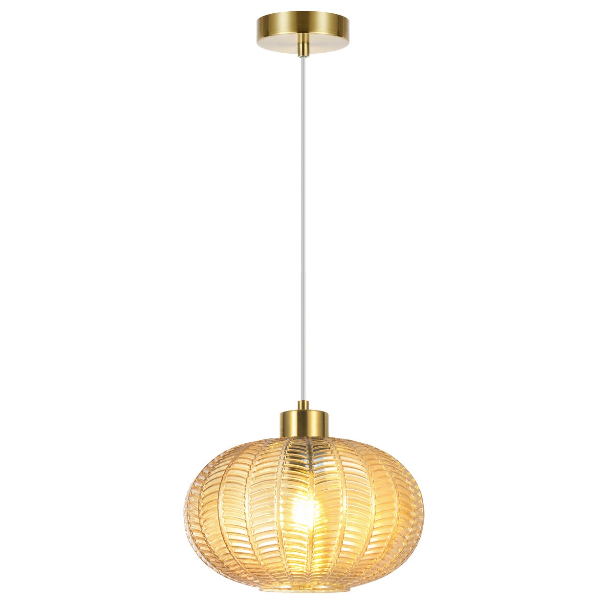 Colgante NAWA Latón-Ámbar ALEMAR con tulipa cristal - Vista principal