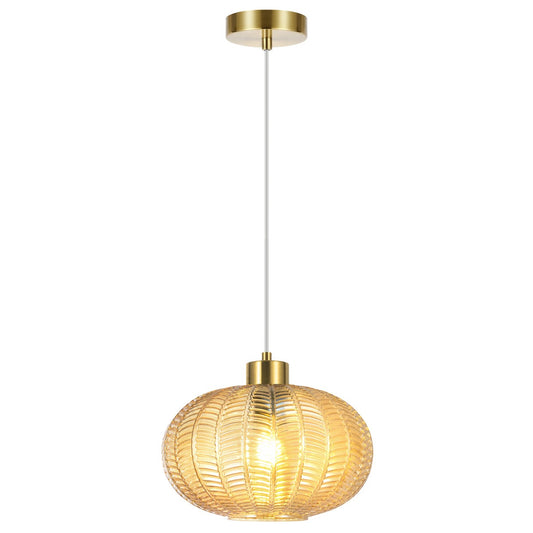 Colgante NAWA Latón-Ámbar ALEMAR con tulipa cristal - Vista principal