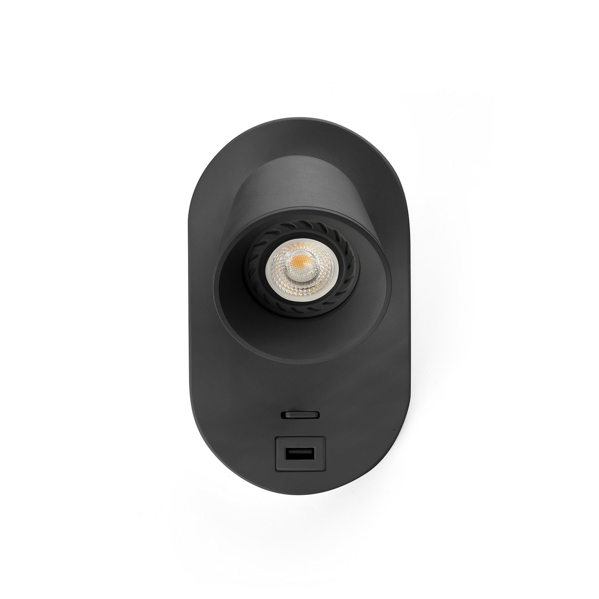 CORB Aplique con USB C Negro Faro 40136N, iluminación funcional y moderna.