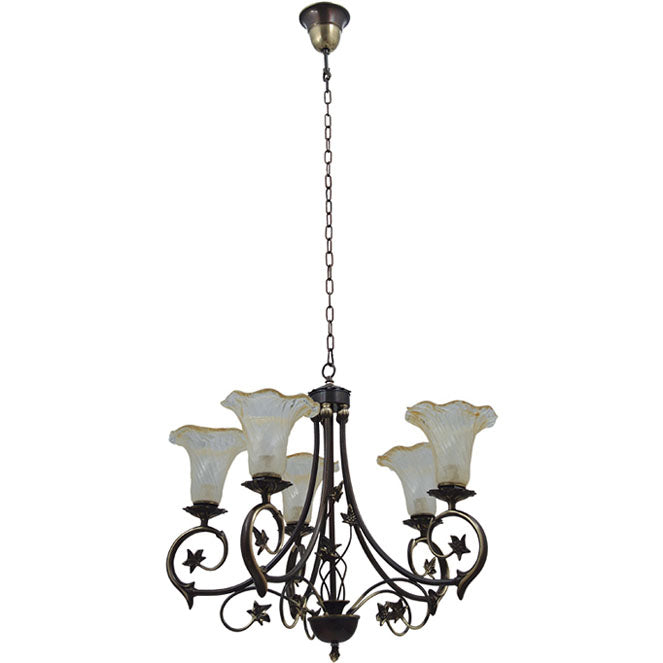 Lámpara de Techo MONZA 5xE14 66 cm Cuero Interlusa - vista principal | Interlusa