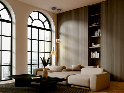 Lámpara Colgante Scarlett 6W LED Ámbar y Bronce Schuller en ambiente decorado | Schuller