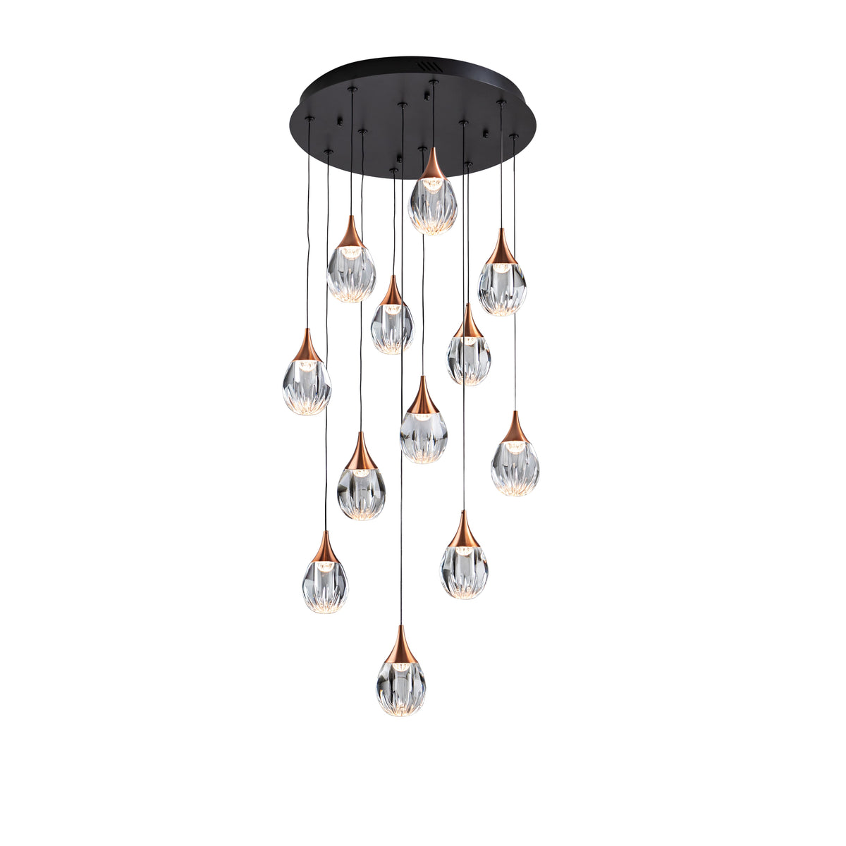 Lámpara Colgante Corina 12 Luces LED Negra y Cobre Schuller - vista principal | Schuller