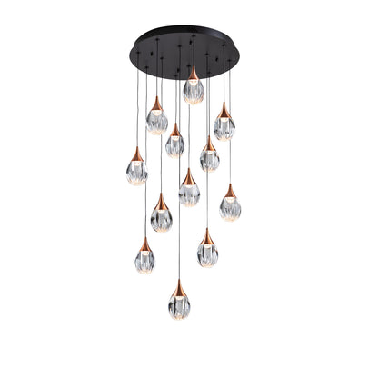 Lámpara Colgante Corina LED Negra y Cobre Schuller - 12 luces | Schuller · Ref. 403894