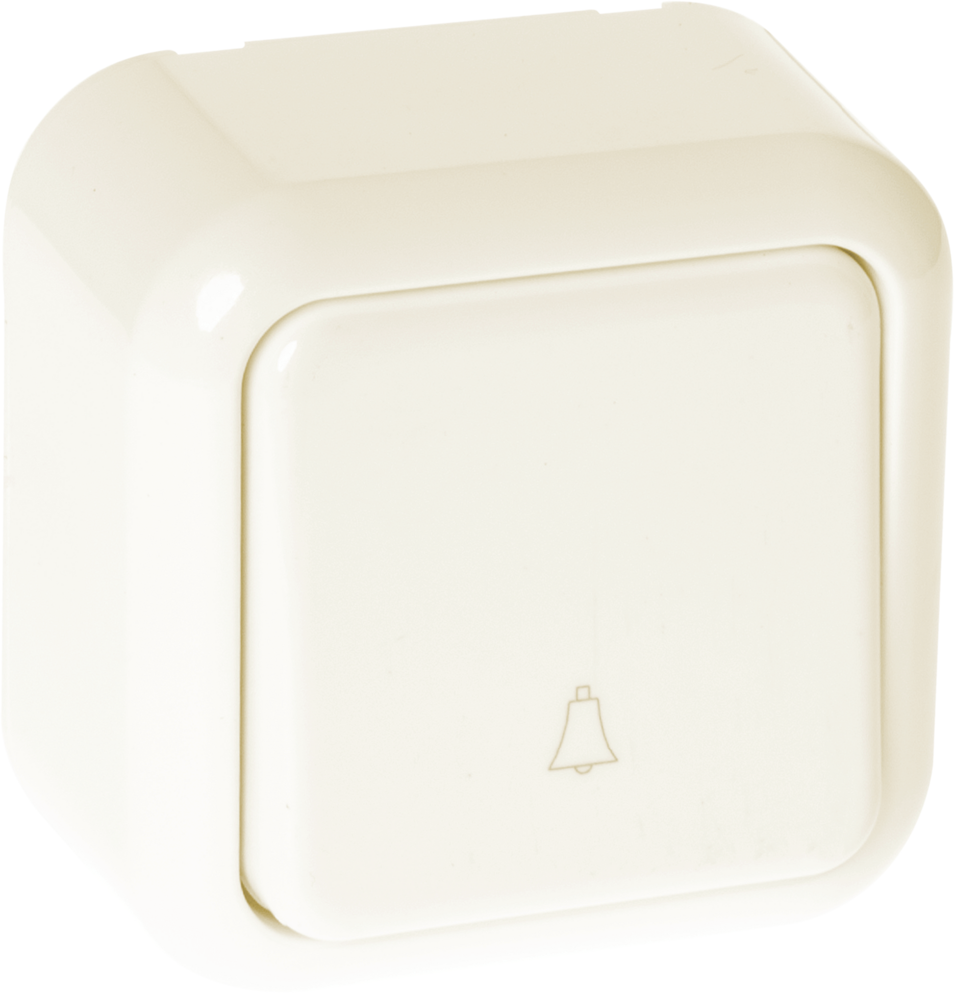 Pulsador de timbre Serie Ancient en color beige, 6x6x3 cm. Fabrilamp.