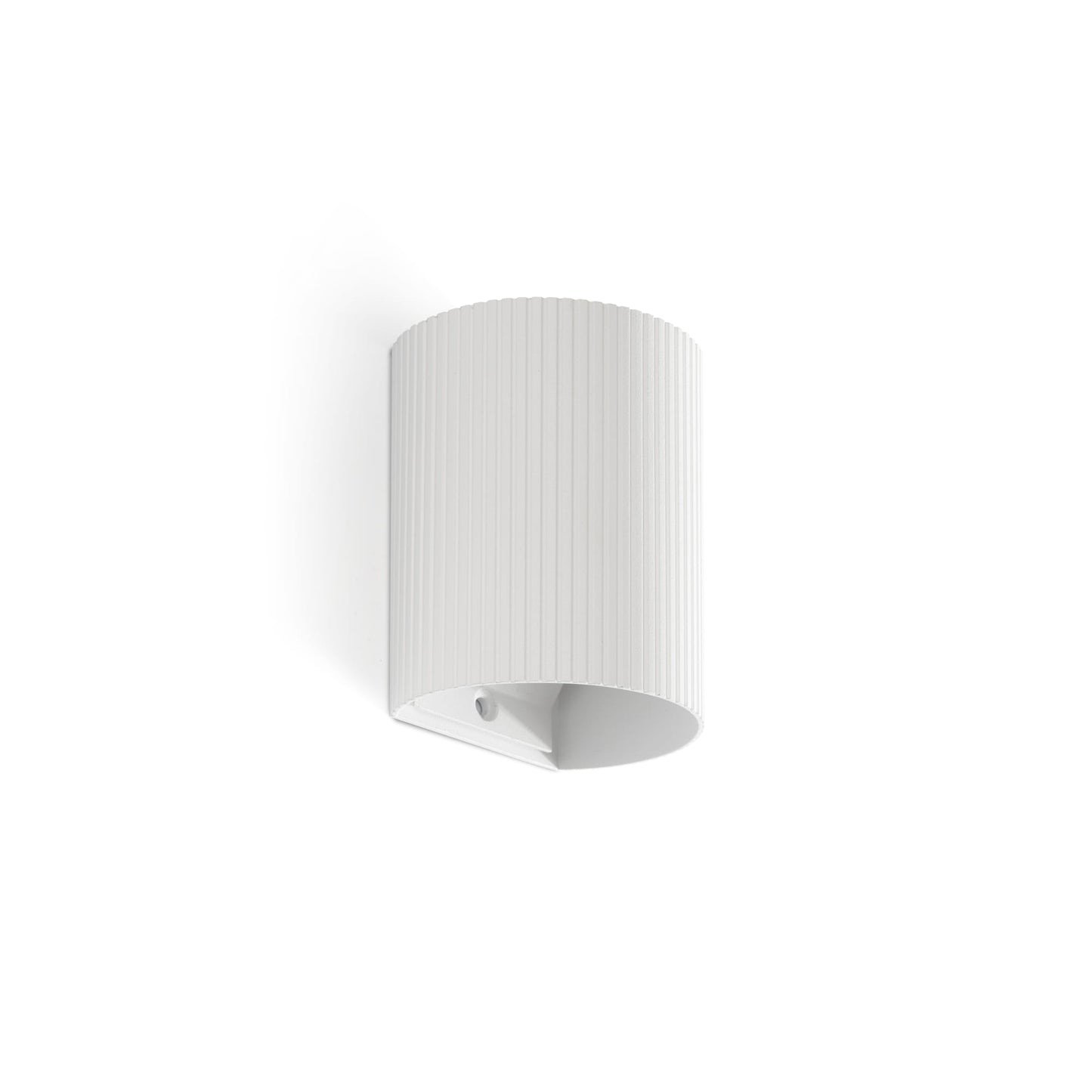 SOLE Aplique de pared Redondo Estriado Blanco FARO. Luminaria de diseño moderno para iluminacion hogar.