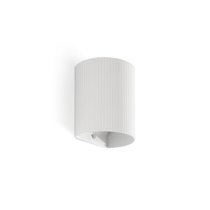 SOLE Aplique de pared Redondo Estriado Blanco FARO. Luminaria de diseño moderno para iluminacion hogar.