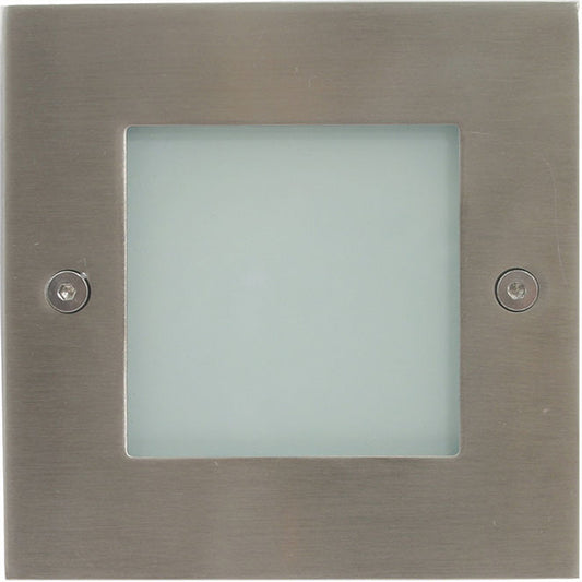 Downlight Empotrable NIX Cuadrado LED 6000K Acero Inoxidable Interlusa - Vista frontal principal en fondo blanco | LuzGurú