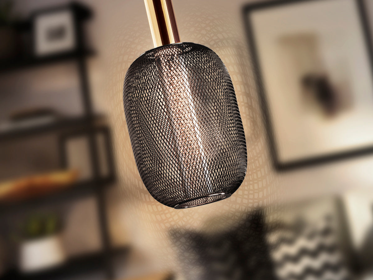 Lámpara Colgante Micrón 5W LED Oro y Negro Dimable Schuller en ambiente decorado | Schuller