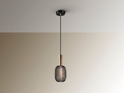 Lámpara Colgante Micrón 5W LED Oro y Negro Dimable Schuller en ambiente decorado | Schuller