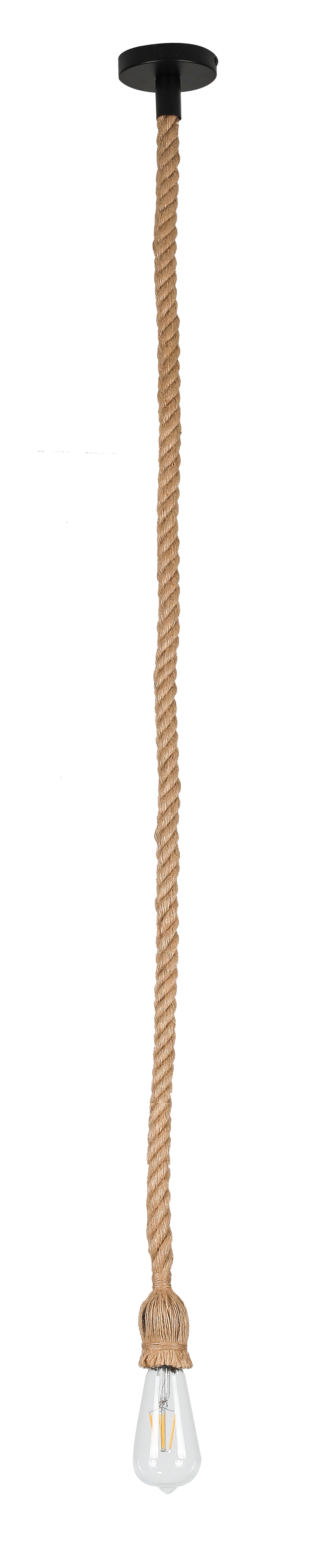 Lámpara colgante con cuerda de 140cm, ideal para interiores rústicos