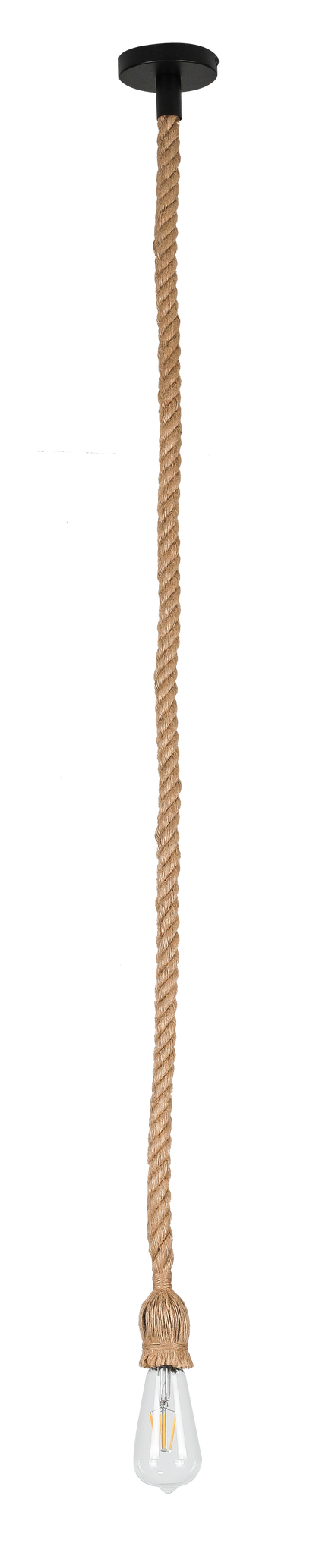 Lámpara colgante con cuerda de 140cm, ideal para interiores rústicos