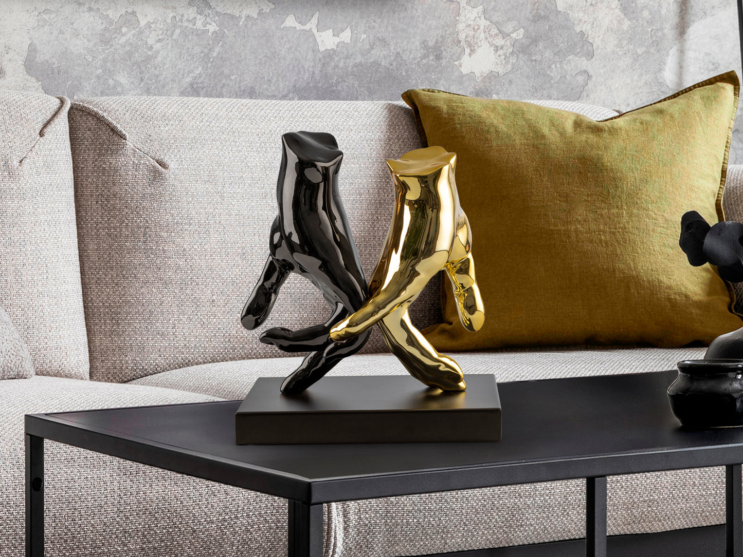Figura Decorativa Manos Gris/Oro - Schuller - 297998 - Vista 1