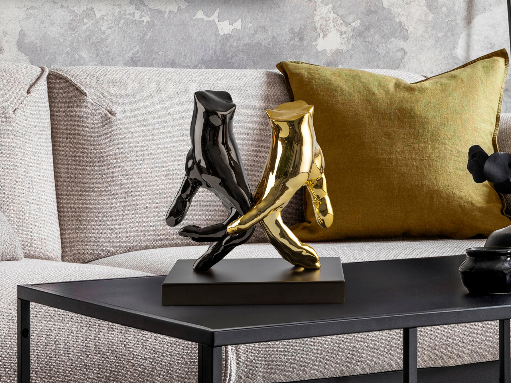 Figura Decorativa Manos Gris/Oro - Schuller - 297998 - Vista 1