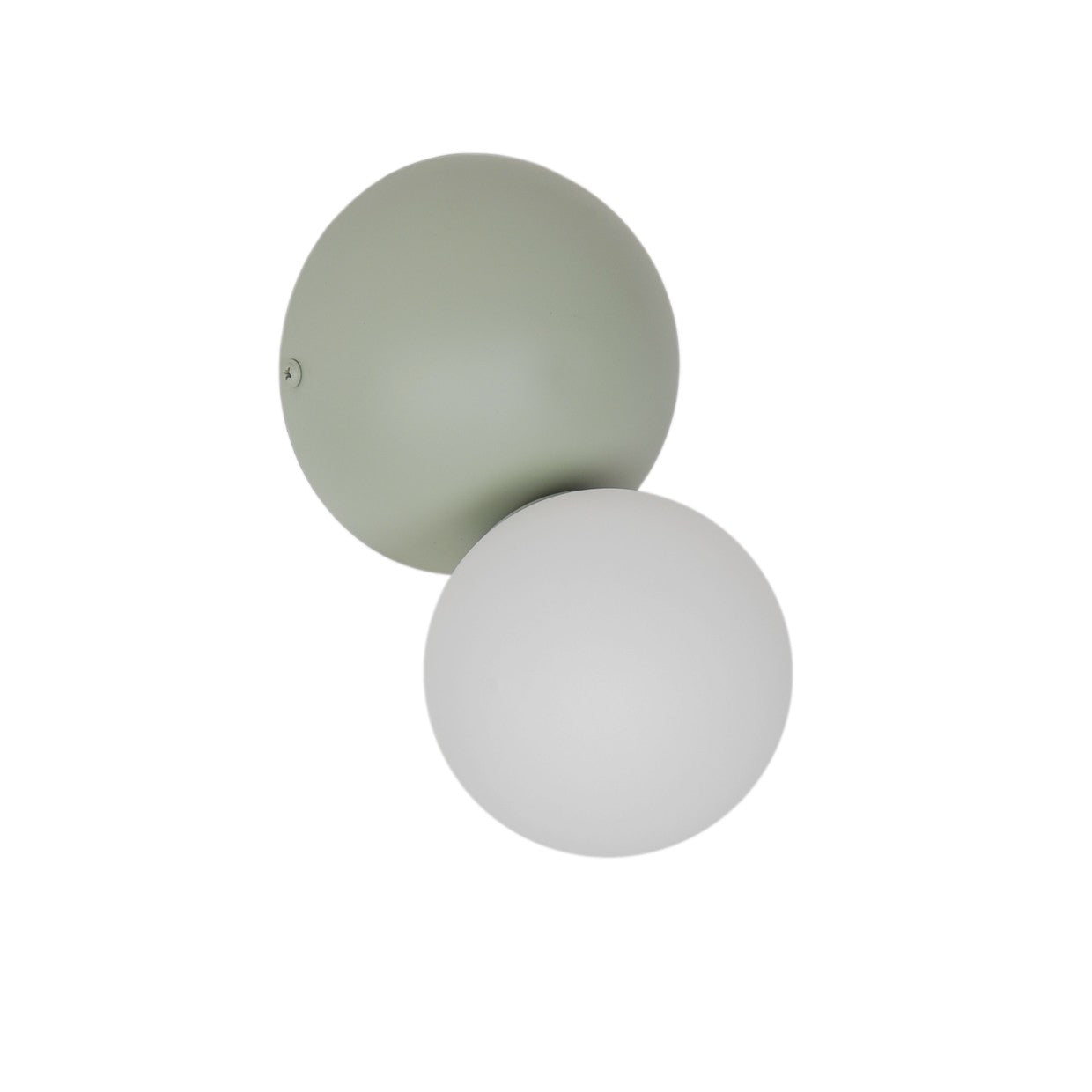 Detalle de base y tulipa del aplique Mint Verde ALEMAR - Vista lateral