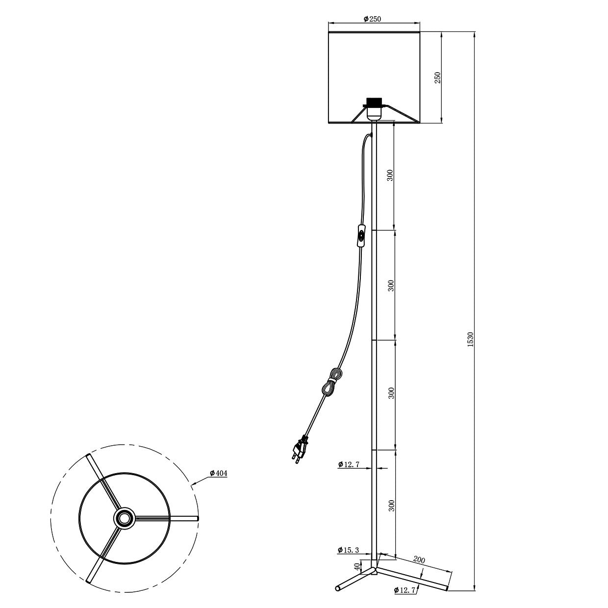 Pie de salón Clio negro en ambiente de salón moderno