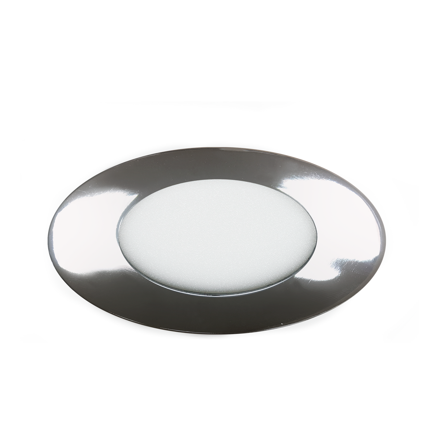 Downlight Apolo fabricado en aluminio color cromo, ideal para interior