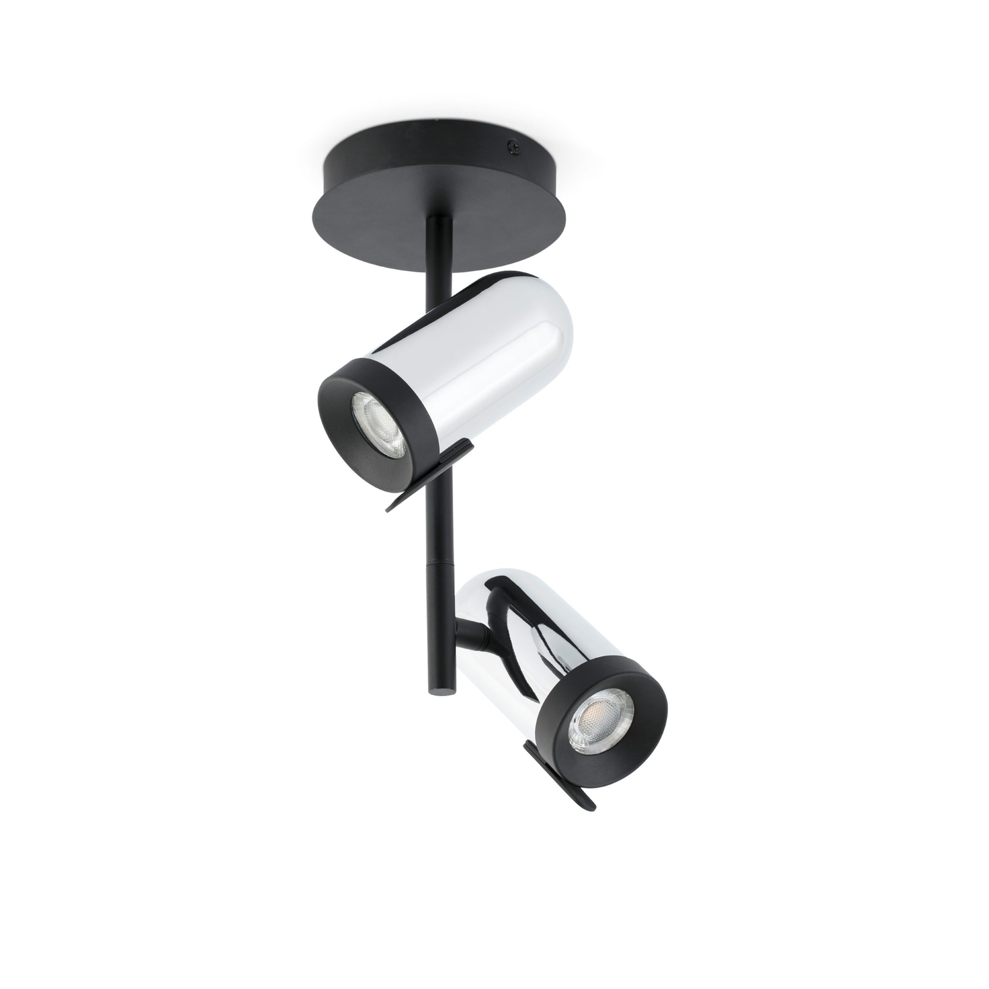 Orleans Plafón 2 Luces Cromo Diseño Faro. Luminaria de superficie para interior.