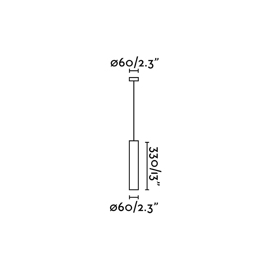 Plano con medidas de Lámpara Colgante STAN Negro Mate GU10 Aluminio FARO · Ref. 43755