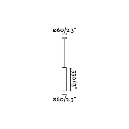 Plano con medidas de Lámpara Colgante STAN Negro Mate GU10 Aluminio FARO · Ref. 43755