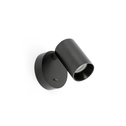 STAN Aplique de Pared con Interruptor Negro Faro 43768 para dormitorio