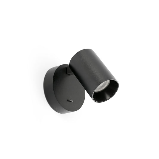 STAN Aplique de Pared con Interruptor Negro Faro 43768 para dormitorio