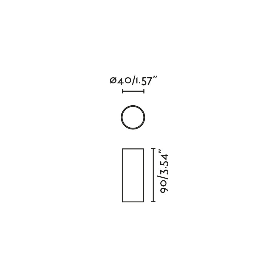 Plano con medidas de Plafón de Superficie LED FOX Blanco 5W 2700K FARO