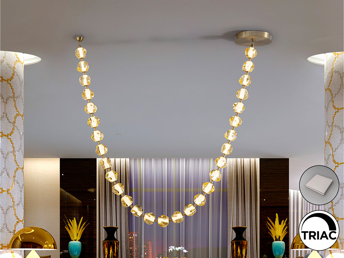 Lámpara de Techo LED Zaria II 29 Tulipas Bronce y Ámbar Schuller en ambiente decorado | Schuller · Ref. 448956