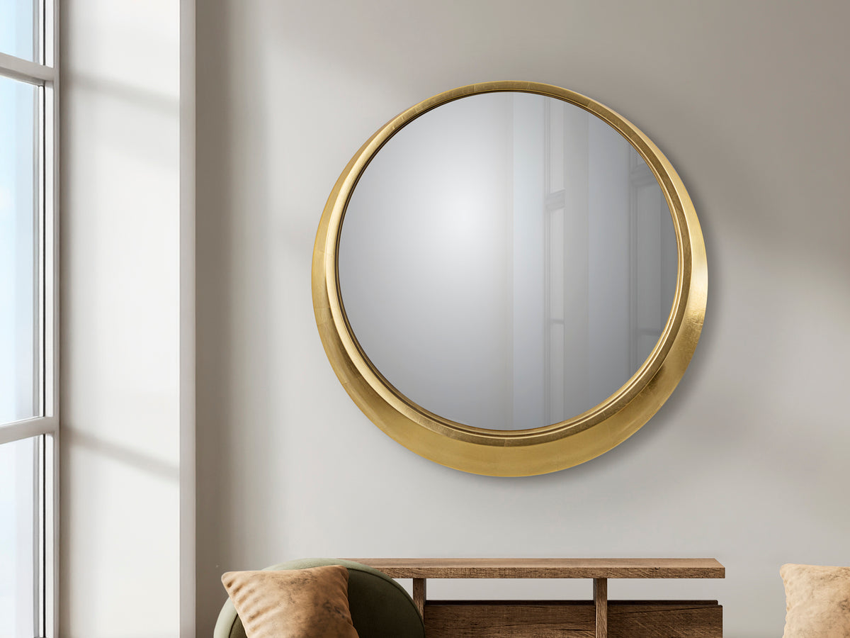 Espejo Redondo Alan 87 cm Pan de Oro Schuller en ambiente decorado | Schuller