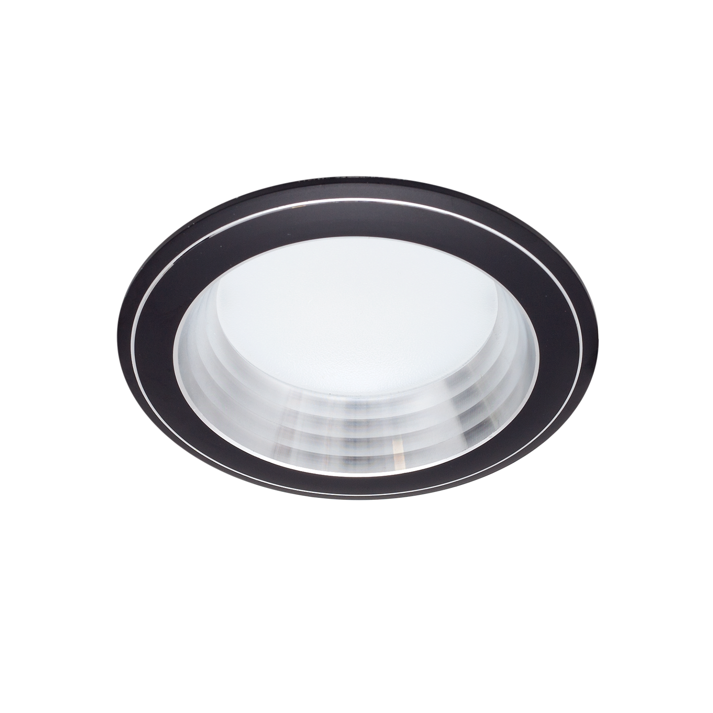 Foco empotrable Corfu Negro/Cromo 5W LED integrado de Fabrilamp. Diseño moderno y elegante.