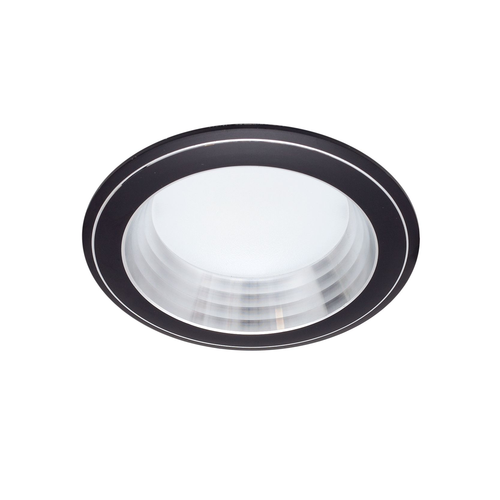 Foco empotrable Corfu Negro/Cromo 5W LED integrado de Fabrilamp. Diseño moderno y elegante.