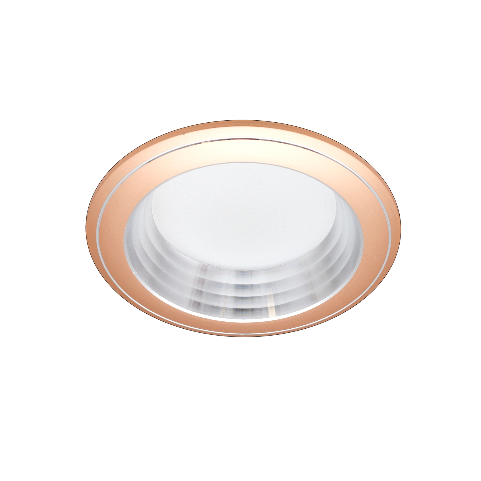 Foco empotrable Corfu Oro/Cromo 5W LED integrado de Fabrilamp, vista frontal.