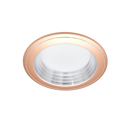 Foco empotrable Corfu Oro/Cromo 5W LED integrado de Fabrilamp, vista frontal.