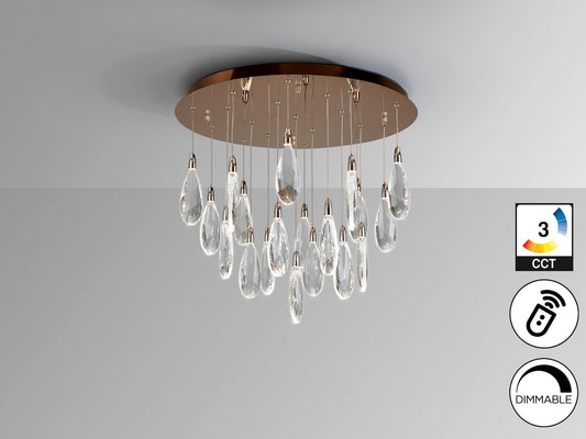 Lámpara Colgante 19 Luces Lágrimas Oro Rosa - Schuller - 452489 - Vista 3