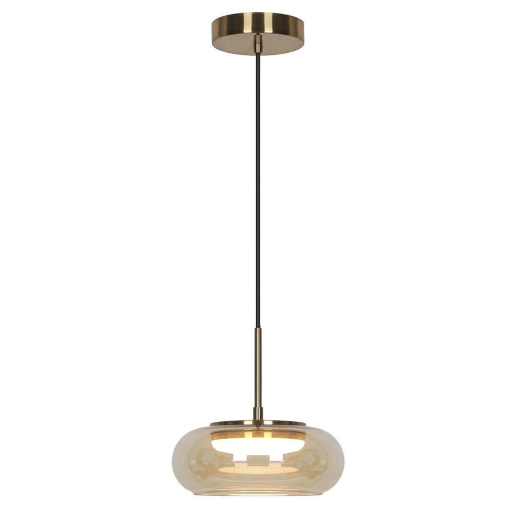 Colgante LED Cité oro ámbar 9W ALEMAR - Vista principal con tulipa