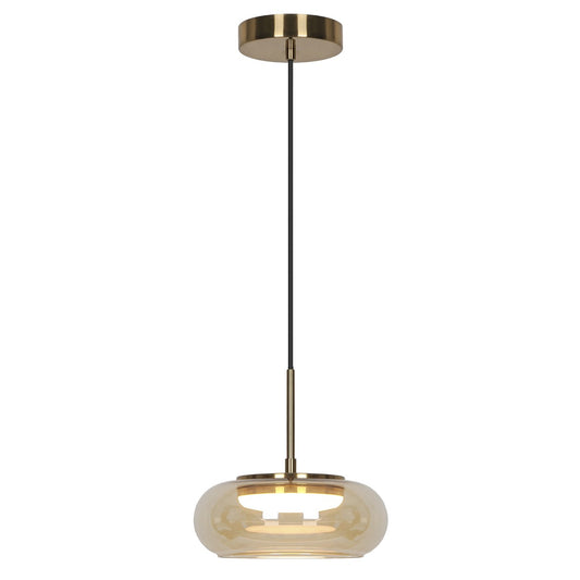 Colgante LED Cité oro ámbar 9W ALEMAR - Vista principal con tulipa