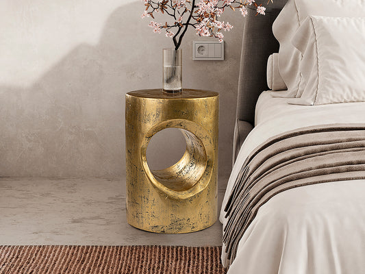 Mesa Auxiliar Hole Dorada - Oro Patinado - Schuller - 409018 - Vista 1