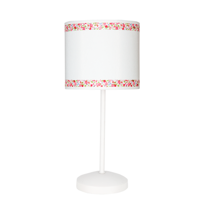 Sobremesa Cenefa Blanco/Rosa E14 de Fabrilamp, ideal para habitaciones infantiles. Compra en luzguru.com