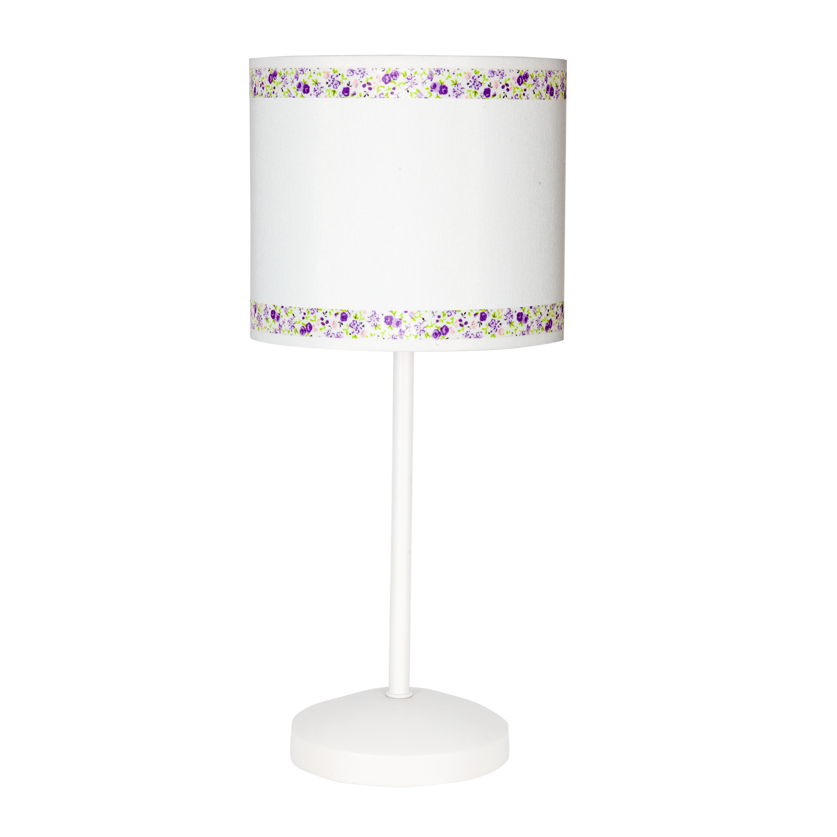 Sobremesa Cenefa Blanco/Lila E14 de Fabrilamp: Iluminación suave y decorativa para habitaciones infantiles.