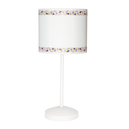 Sobremesa Cenefa Blanco/Lila E14 de Fabrilamp: Iluminación suave y decorativa para habitaciones infantiles.