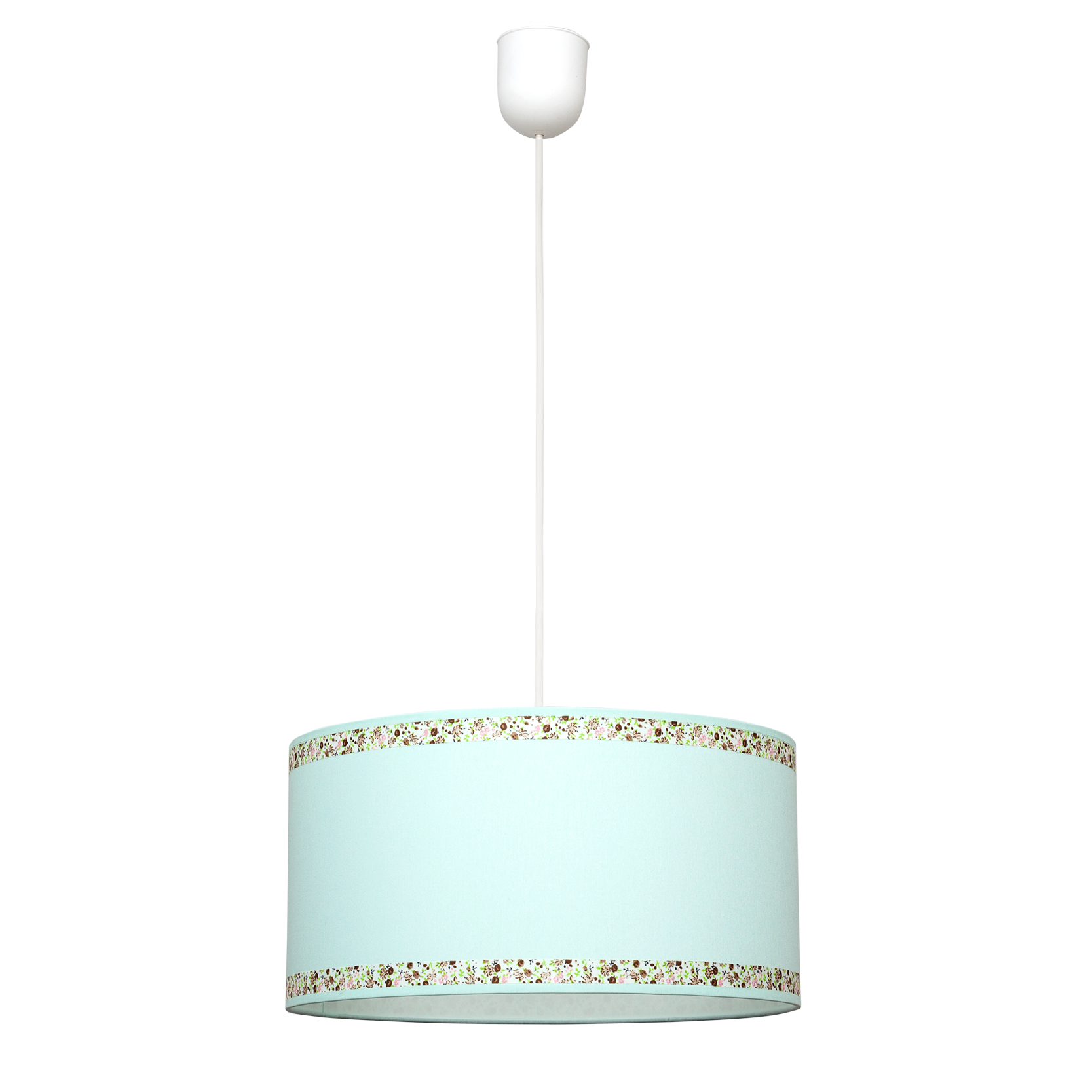 Lámpara colgante fabricada en Textil color Verde Agua