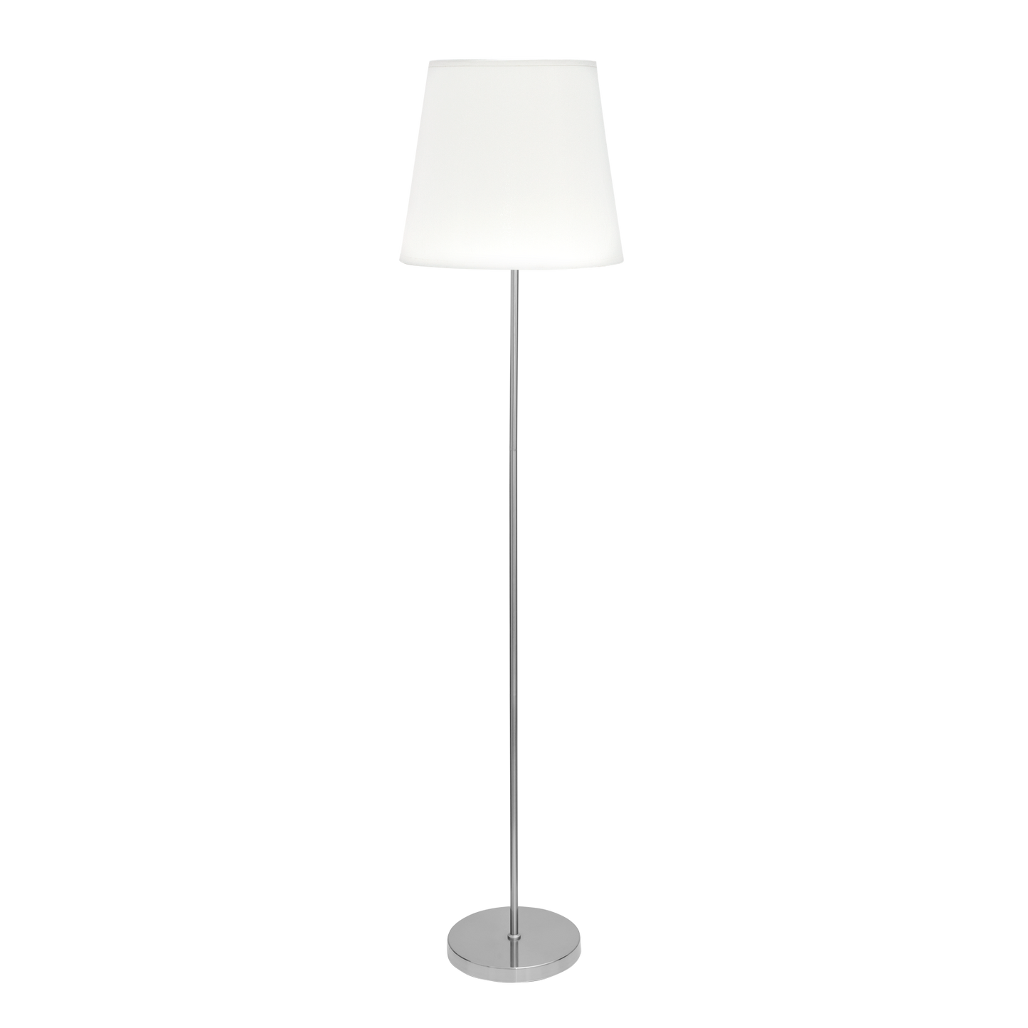 Pie de salón Maldivas en níquel y blanco, diseño elegante y moderno de Fabrilamp. Disponible en luzguru.com