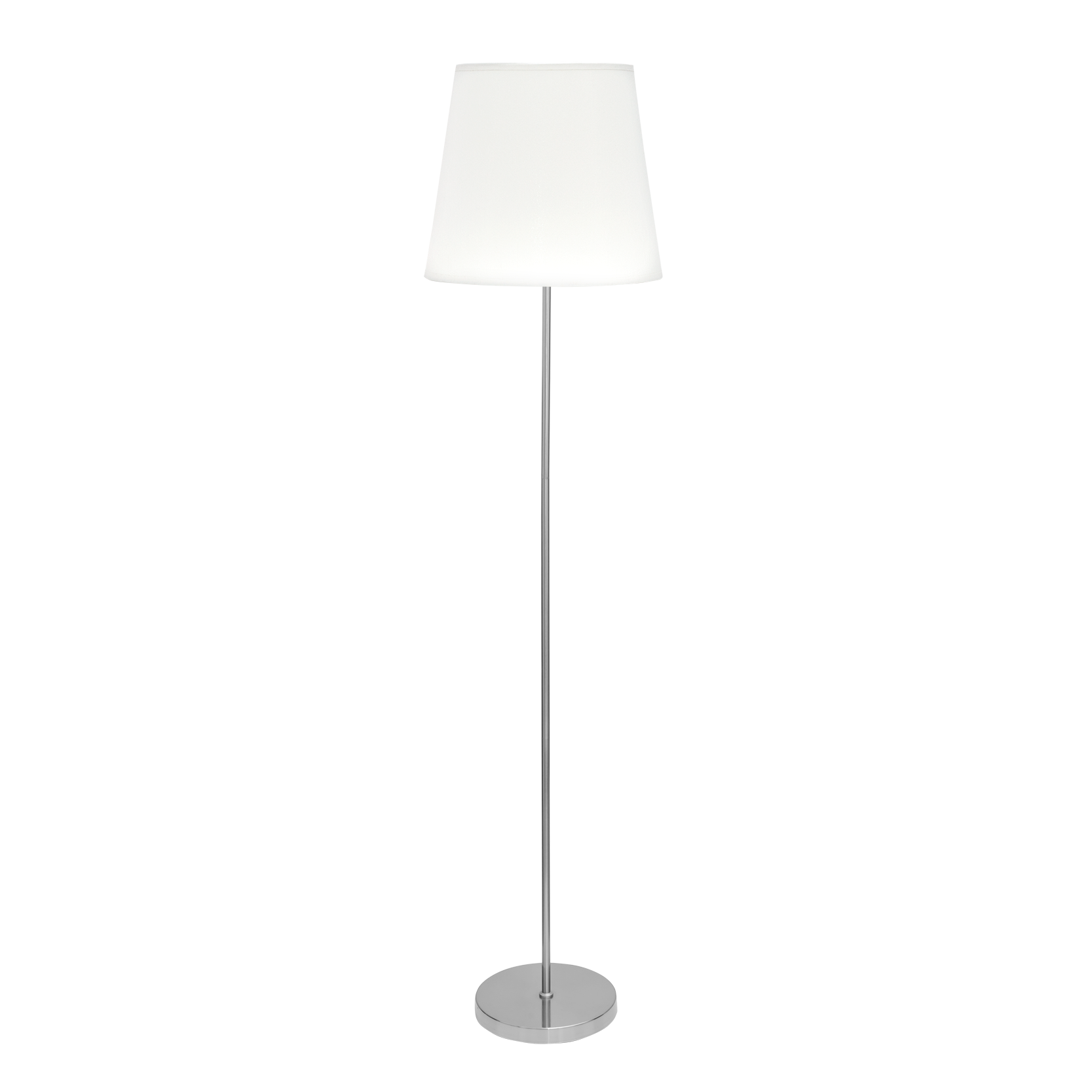 Pie de salón Maldivas en níquel y blanco, diseño elegante y moderno de Fabrilamp. Disponible en luzguru.com